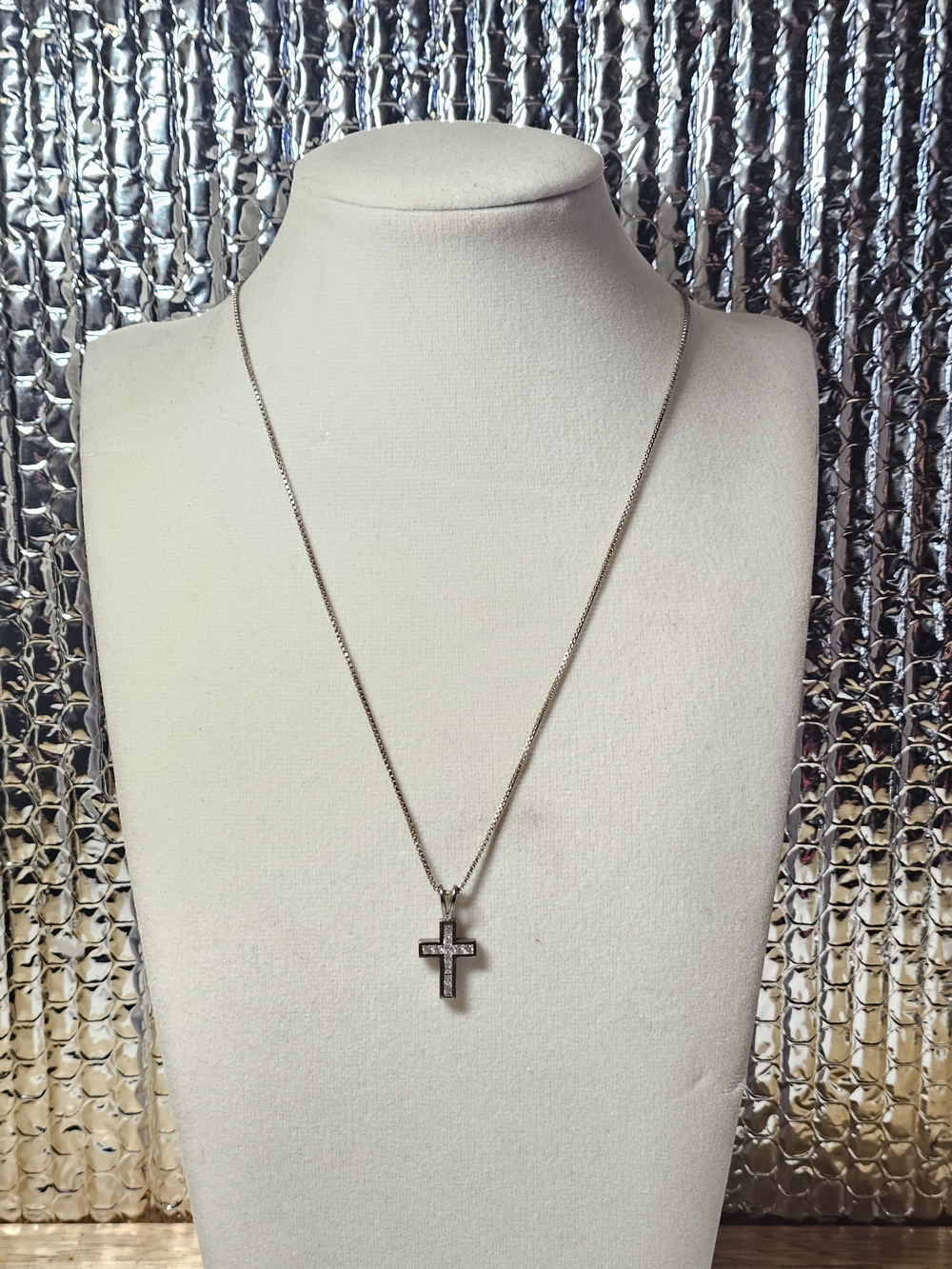 Sterling Silver 925 Cross Pendant Necklace 18"